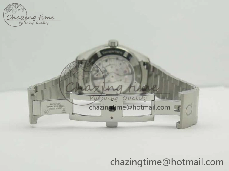 Aqua Terra 150M 43.5mm GMT SS VSF 1:1 Best Edition Blue Textured Dial on SS Bracelet A8605 Super Clone V2