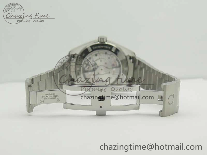 Aqua Terra 150M 43.5mm GMT SS VSF 1:1 Best Edition Blue Textured Dial on SS Bracelet A8605 Super Clone V2