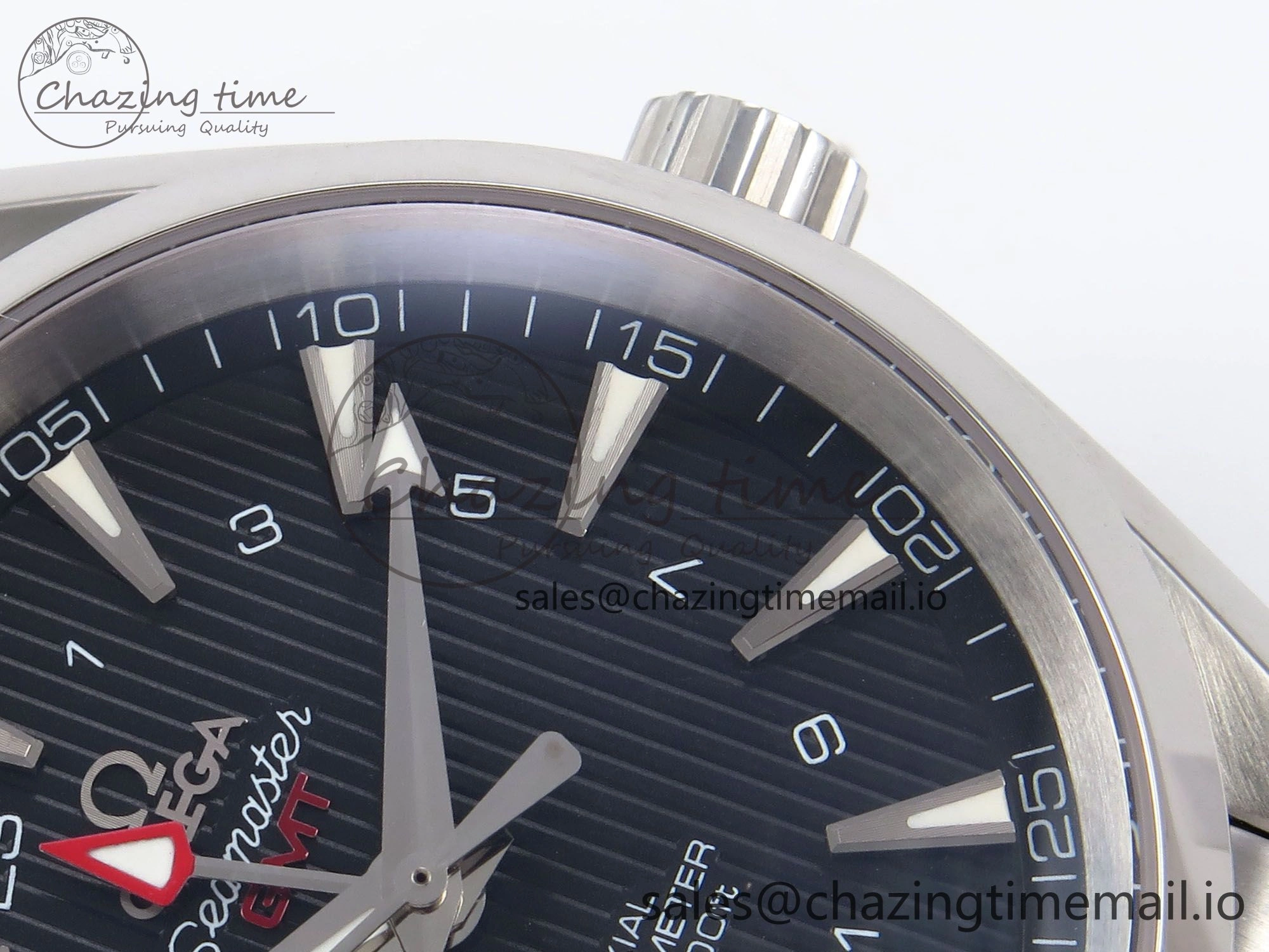 Aqua Terra 150M GMT OMF 1:1 Best Edition Black Textured Dial on SS Bracelet A8500