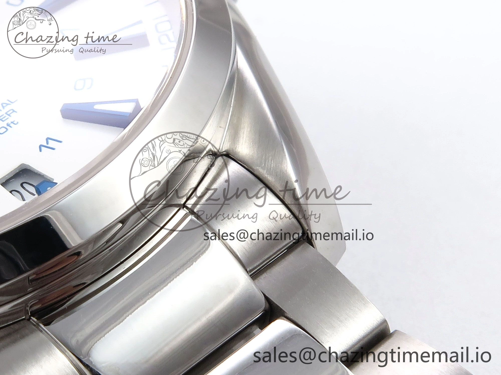 Aqua Terra 150M GMT OMF 1:1 Best Edition White Blue Dial on SS Bracelet A8500