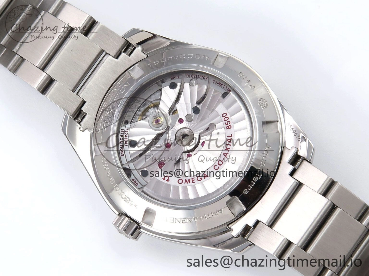 Aqua Terra 150M GMT OMF 1:1 Best Edition White RG Textured Dial on SS Bracelet A8500