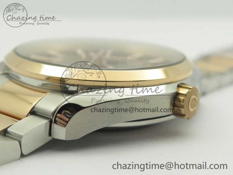 Aqua Terra 150M GMT SS RG VSF 1:1 Best Edition Brown Textured Dial on SS RG Bracelet A8605 Super Clone