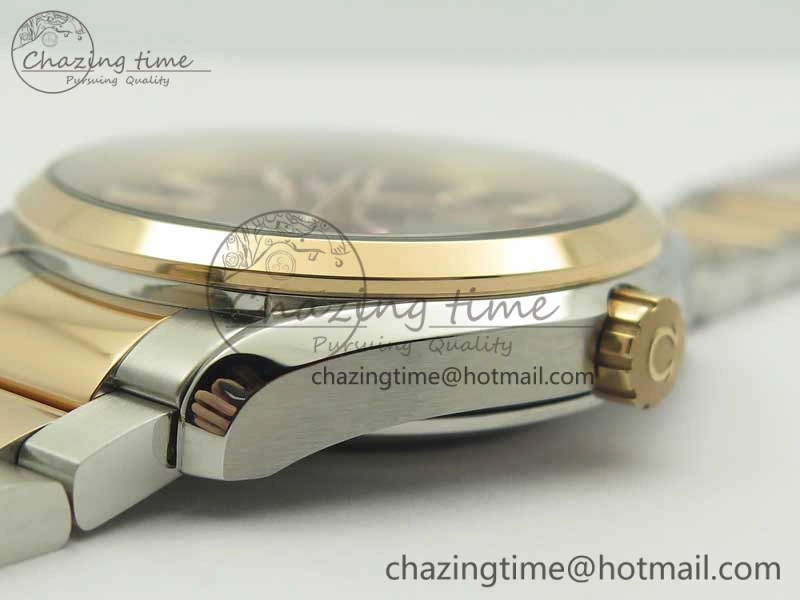 Aqua Terra 150M GMT SS RG VSF 1:1 Best Edition Brown Textured Dial on SS RG Bracelet A8605 Super Clone