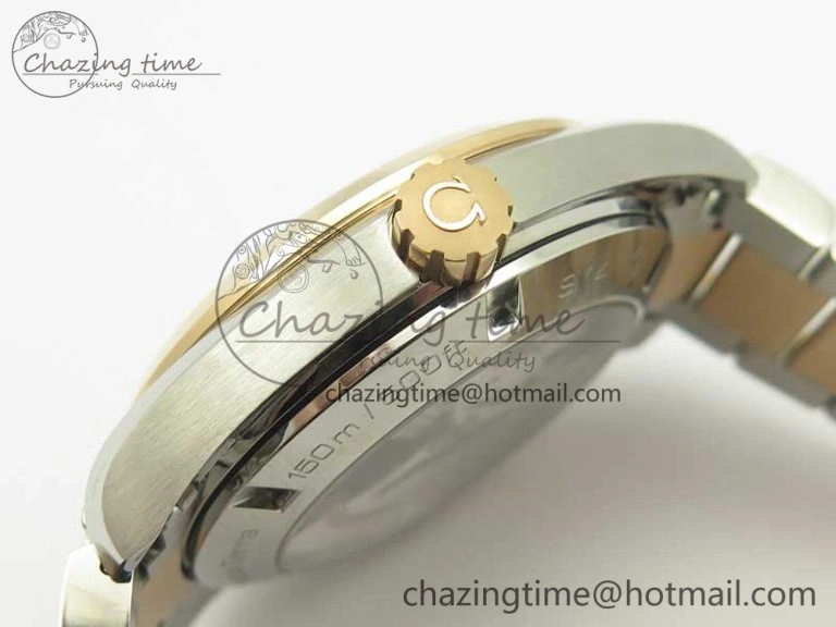 Aqua Terra 150M GMT SS RG VSF 1:1 Best Edition Brown Textured Dial on SS RG Bracelet A8605 Super Clone