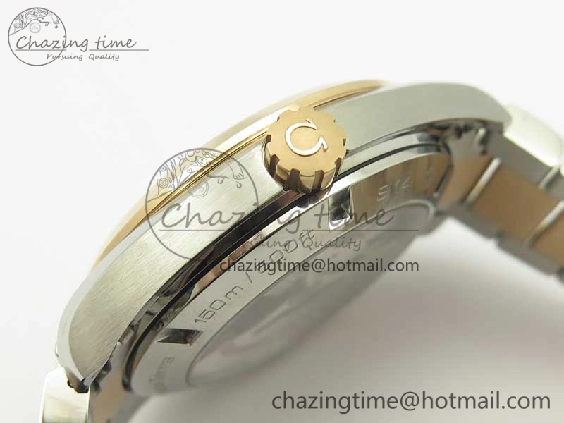 Aqua Terra 150M GMT SS RG VSF 1:1 Best Edition Brown Textured Dial on SS RG Bracelet A8605 Super Clone
