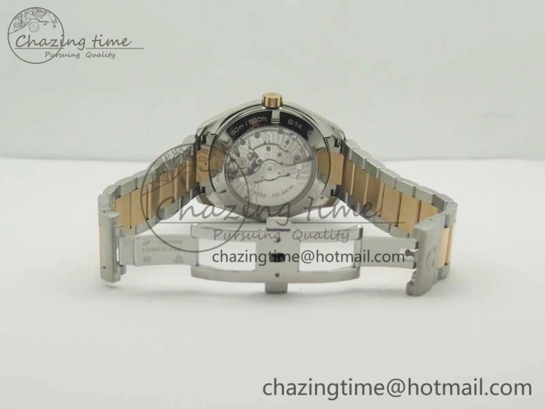 Aqua Terra 150M GMT SS RG VSF 1:1 Best Edition Brown Textured Dial on SS RG Bracelet A8605 Super Clone