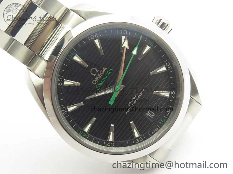 Aqua Terra 150M Master Chronometers VSF 1:1 Best Edition Black Dial Green Hand on SS Bracelet A8900 Super Clone