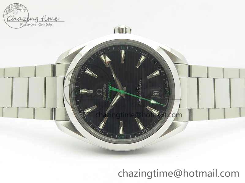 Aqua Terra 150M Master Chronometers VSF 1:1 Best Edition Black Dial Green Hand on SS Bracelet A8900 Super Clone