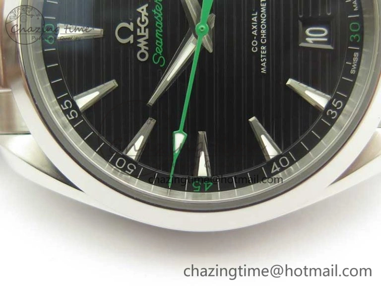 Aqua Terra 150M Master Chronometers VSF 1:1 Best Edition Black Dial Green Hand on SS Bracelet A8900 Super Clone