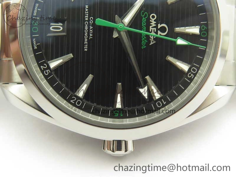 Aqua Terra 150M Master Chronometers VSF 1:1 Best Edition Black Dial Green Hand on SS Bracelet A8900 Super Clone