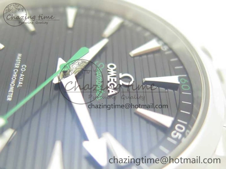 Aqua Terra 150M Master Chronometers VSF 1:1 Best Edition Black Dial Green Hand on SS Bracelet A8900 Super Clone