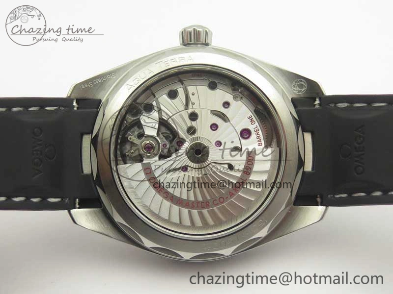 Aqua Terra 150M Master Chronometers VSF 1:1 Best Edition Black Dial SS Hand on Black Rubber Strap A8900 Super Clone