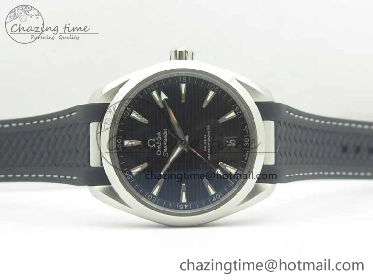 Aqua Terra 150M Master Chronometers VSF 1:1 Best Edition Black Dial SS Hand on Black Rubber Strap A8900 Super Clone