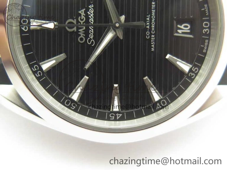 Aqua Terra 150M Master Chronometers VSF 1:1 Best Edition Black Dial SS Hand on Black Rubber Strap A8900 Super Clone