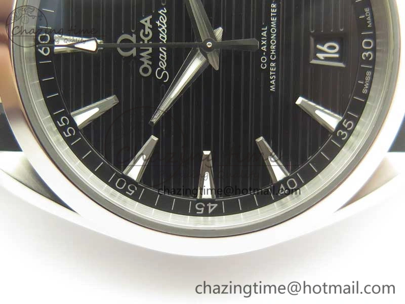 Aqua Terra 150M Master Chronometers VSF 1:1 Best Edition Black Dial SS Hand on Black Rubber Strap A8900 Super Clone