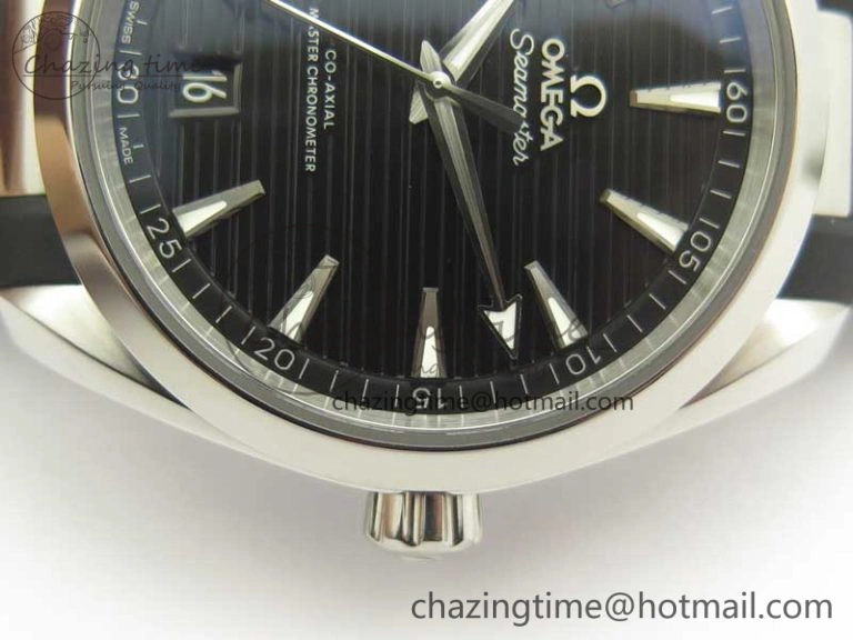 Aqua Terra 150M Master Chronometers VSF 1:1 Best Edition Black Dial SS Hand on Black Rubber Strap A8900 Super Clone