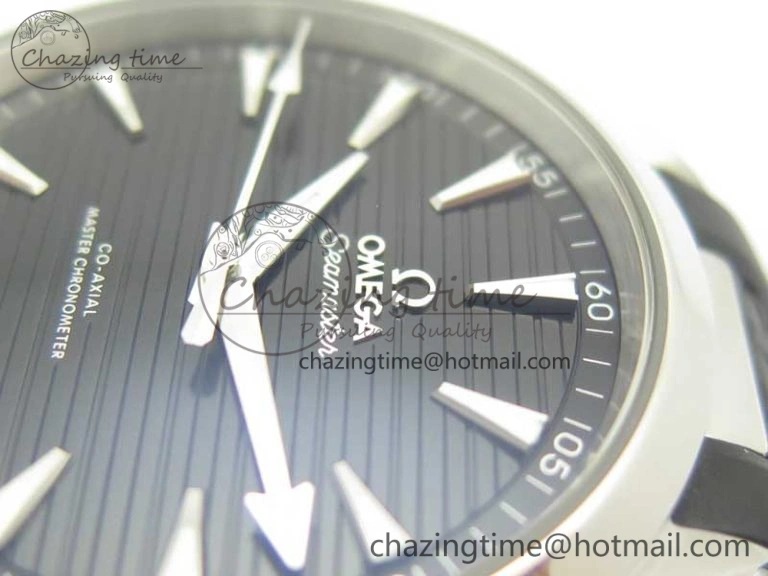 Aqua Terra 150M Master Chronometers VSF 1:1 Best Edition Black Dial SS Hand on Black Rubber Strap A8900 Super Clone
