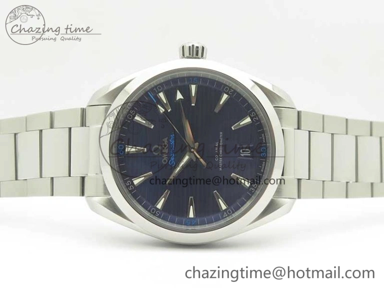 Aqua Terra 150M Master Chronometers VSF 1:1 Best Edition Deep Blue Dial Silver Hand on SS Bracelet A8900 Super Clone