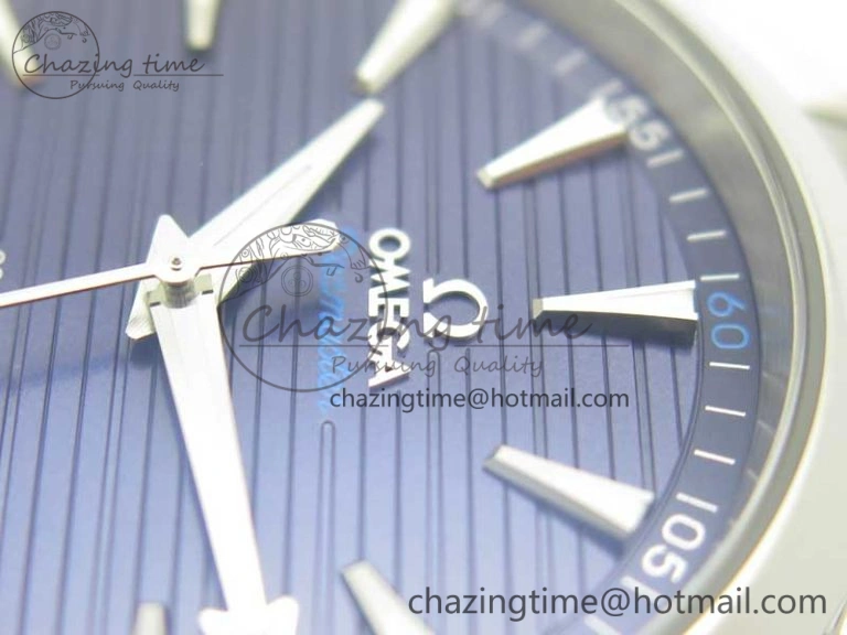 Aqua Terra 150M Master Chronometers VSF 1:1 Best Edition Deep Blue Dial Silver Hand on SS Bracelet A8900 Super Clone