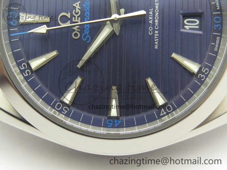 Aqua Terra 150M Master Chronometers VSF 1:1 Best Edition Deep Blue Dial Silver Hand on SS Bracelet A8900 Super Clone