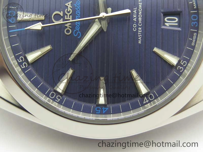 Aqua Terra 150M Master Chronometers VSF 1:1 Best Edition Deep Blue Dial Silver Hand on SS Bracelet A8900 Super Clone