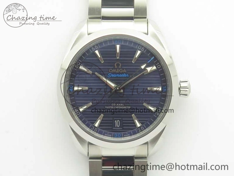 Aqua Terra 150M Master Chronometers VSF 1:1 Best Edition Deep Blue Dial Silver Hand on SS Bracelet A8900 Super Clone
