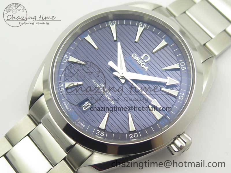 Aqua Terra 150M Master Chronometers VSF 1:1 Best Edition Deep Blue Dial Silver Hand on SS Bracelet A8900 Super Clone