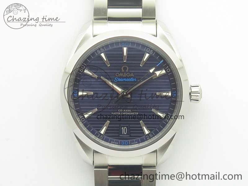 Aqua Terra 150M Master Chronometers VSF 1:1 Best Edition Deep Blue Dial Silver Hand on SS Bracelet A8900 Super Clone