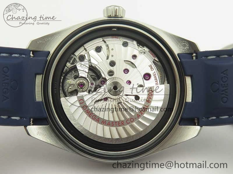 Aqua Terra 150M Master Chronometers VSF 1:1 Best Edition Gray Dial Blue Hand on Blue Rubber Strap A8900 Super Clone