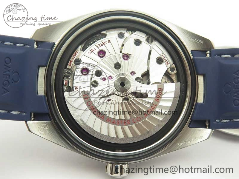 Aqua Terra 150M Master Chronometers VSF 1:1 Best Edition Gray Dial Blue Hand on Blue Rubber Strap A8900 Super Clone