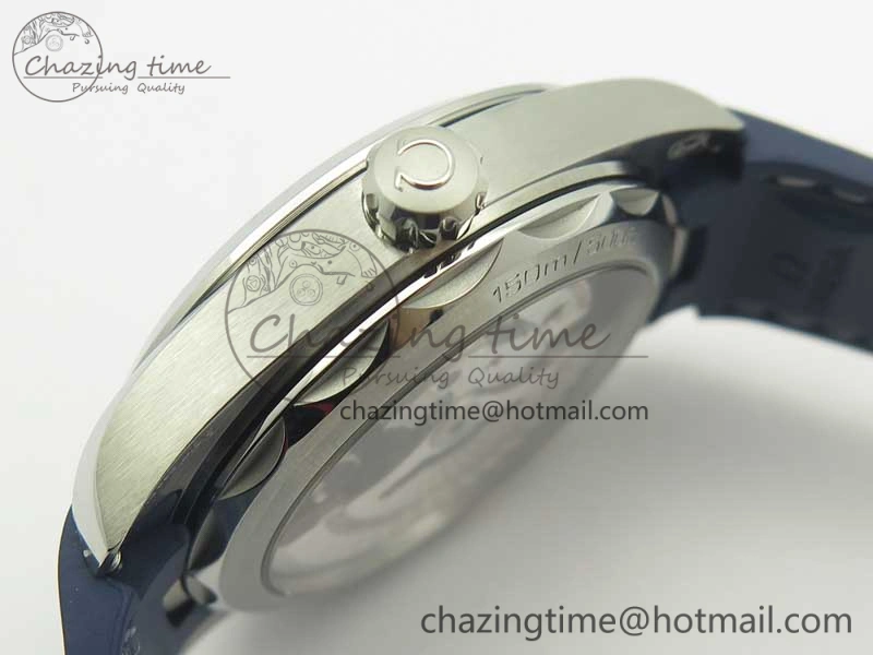 Aqua Terra 150M Master Chronometers VSF 1:1 Best Edition Gray Dial Blue Hand on Blue Rubber Strap A8900 Super Clone