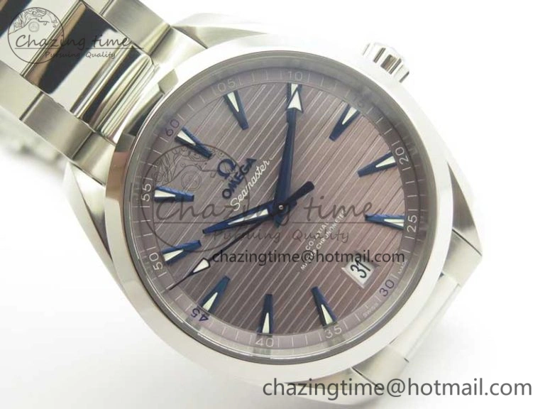 Aqua Terra 150M Master Chronometers VSF 1:1 Best Edition Gray Dial Blue Hand on SS Bracelet A8900 Super Clone