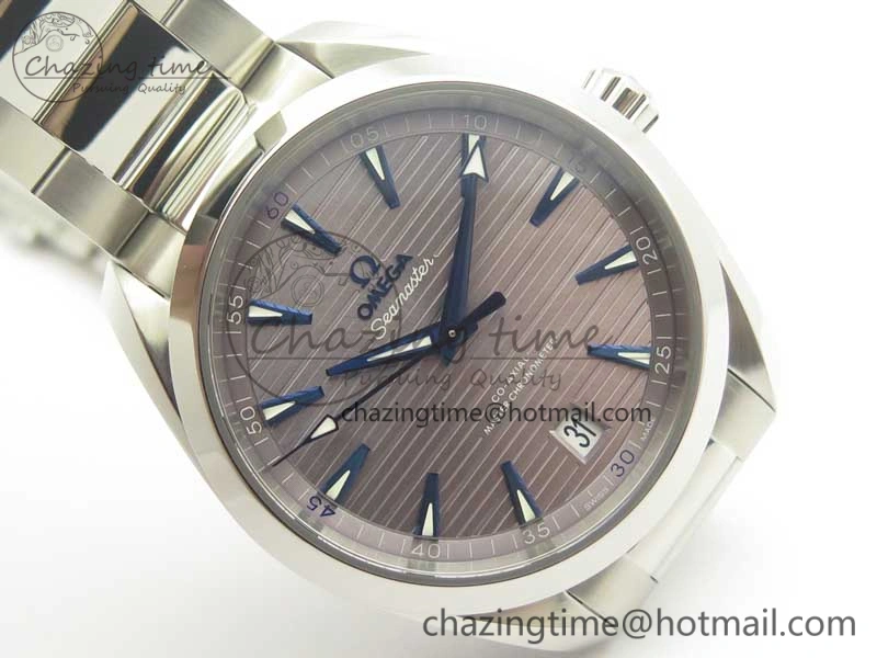 Aqua Terra 150M Master Chronometers VSF 1:1 Best Edition Gray Dial Blue Hand on SS Bracelet A8900 Super Clone