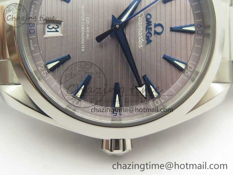 Aqua Terra 150M Master Chronometers VSF 1:1 Best Edition Gray Dial Blue Hand on SS Bracelet A8900 Super Clone