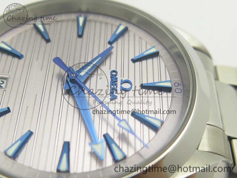Aqua Terra 150M Master Chronometers VSF 1:1 Best Edition Gray Dial Blue Hand on SS Bracelet A8900 Super Clone