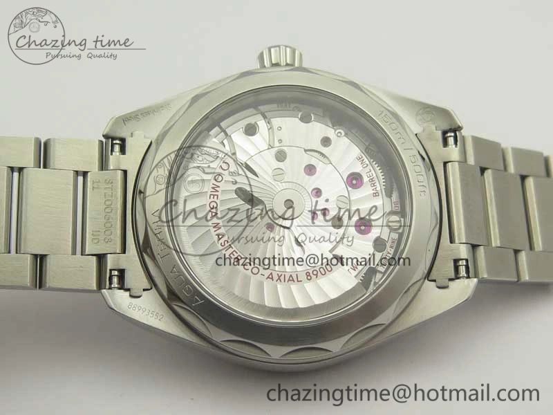 Aqua Terra 150M Master Chronometers VSF 1:1 Best Edition Gray Dial Blue Hand on SS Bracelet A8900 Super Clone