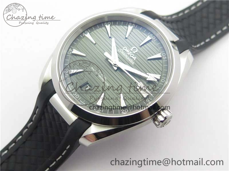 Aqua Terra 150M Master Chronometers VSF 1:1 Best Edition Green Dial on Black Rubber Strap A8900 Super Clone (2 Straps)