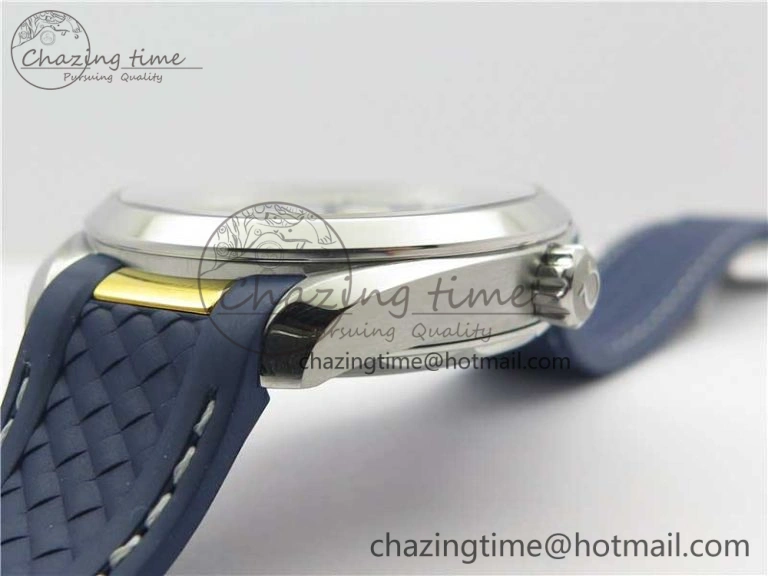 Aqua Terra 150M Master Chronometers VSF 1:1 Best Edition White Dial Gold Hand on Blue Rubber Strap A8900 Super Clone