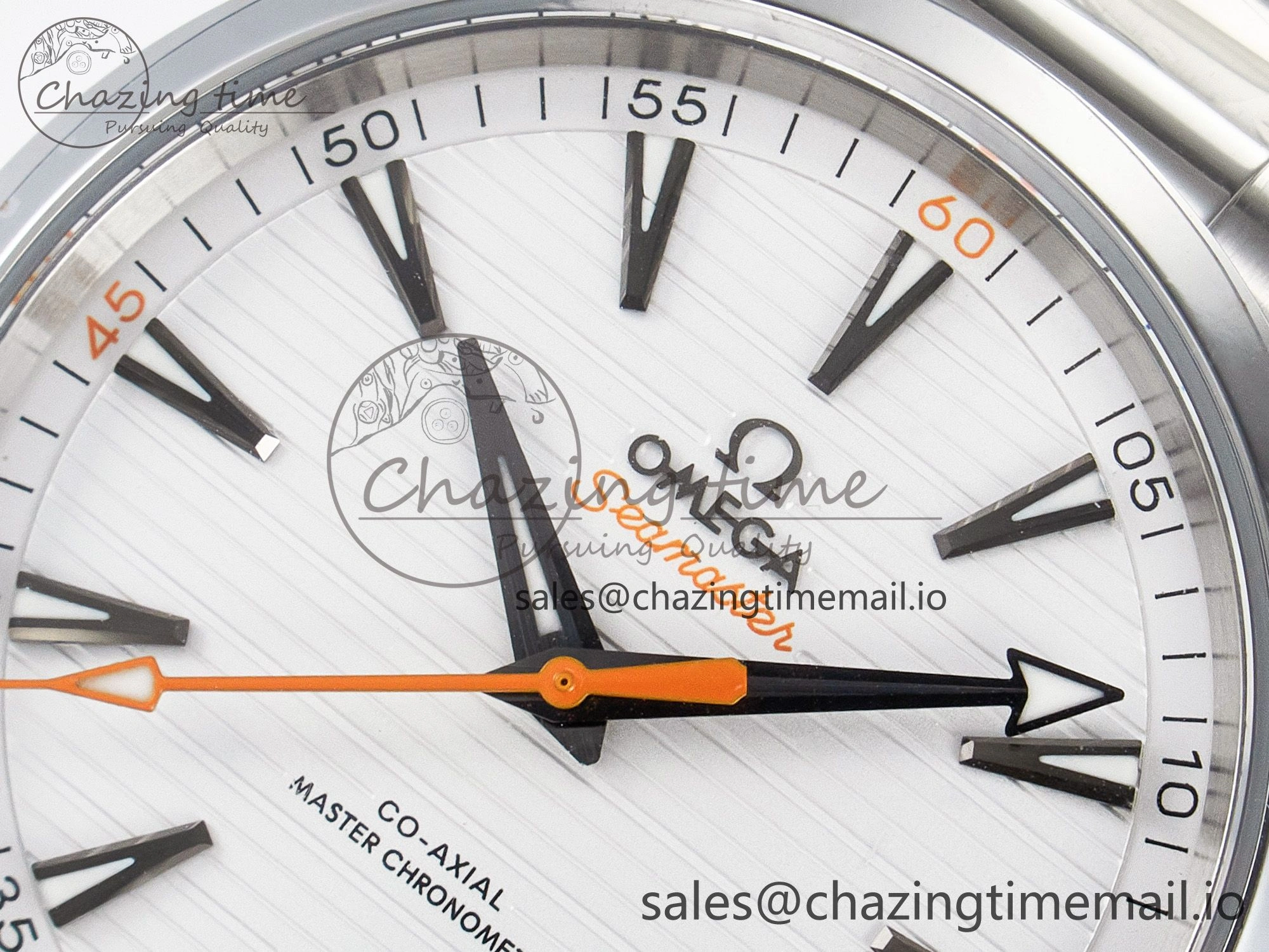 Aqua Terra 150M Master Chronometers VSF 1:1 Best Edition White Dial Orange Hand on SS Bracelet A8900 Super Clone
