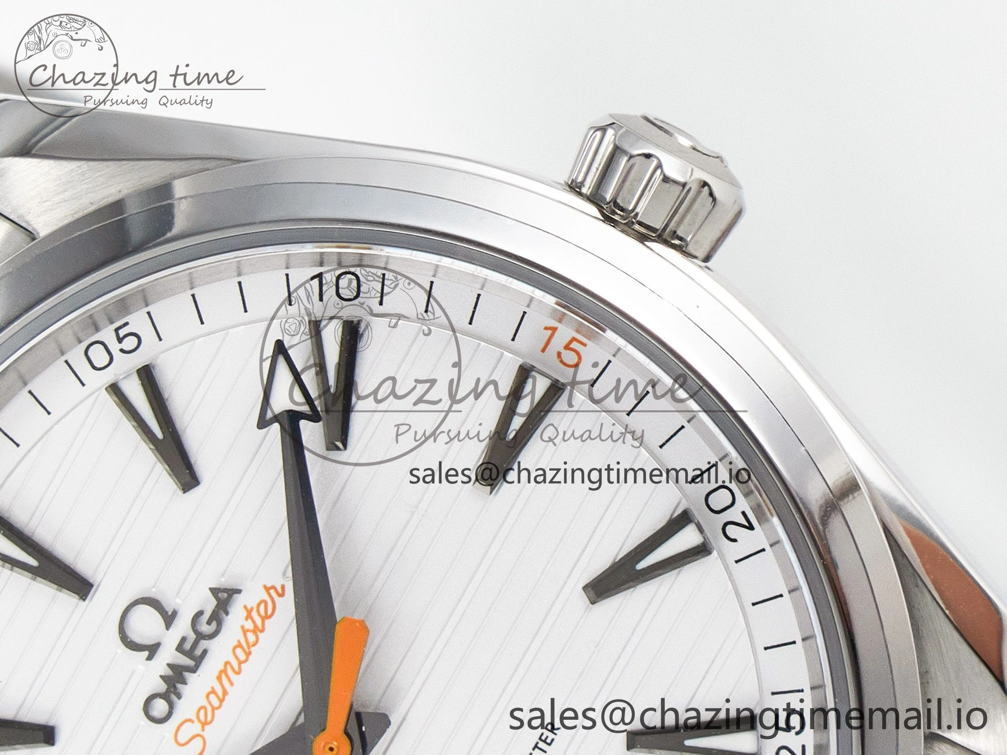Aqua Terra 150M Master Chronometers VSF 1:1 Best Edition White Dial Orange Hand on SS Bracelet A8900 Super Clone