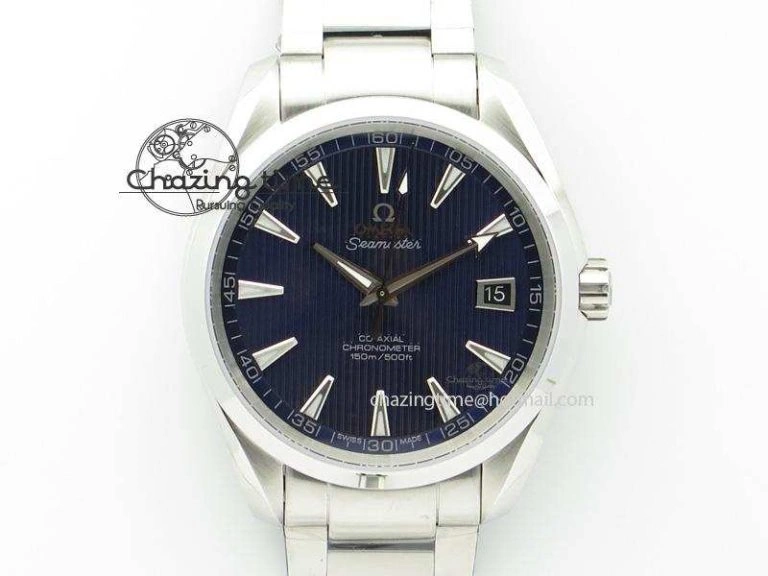Aqua Terra 150M SS 1:1 Best Edition Deep Blue Textured Dial On SS Bracelet A8500