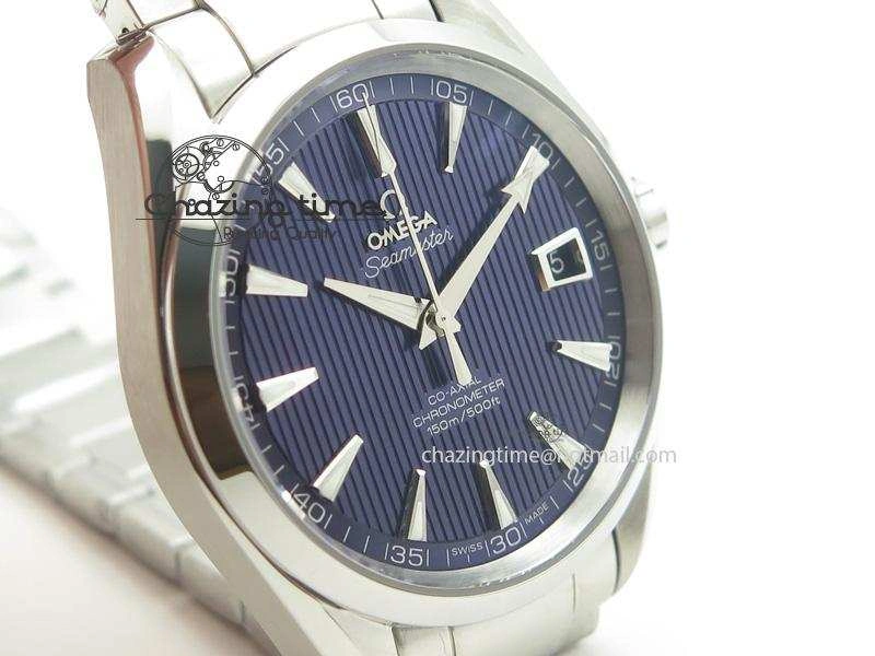 Aqua Terra 150M SS 1:1 Best Edition Deep Blue Textured Dial On SS Bracelet A8500