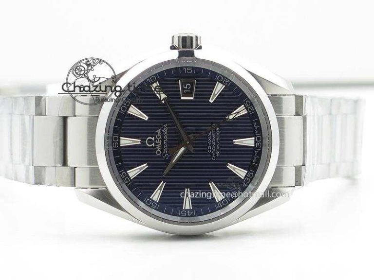 Aqua Terra 150M SS 1:1 Best Edition Deep Blue Textured Dial On SS Bracelet A8500