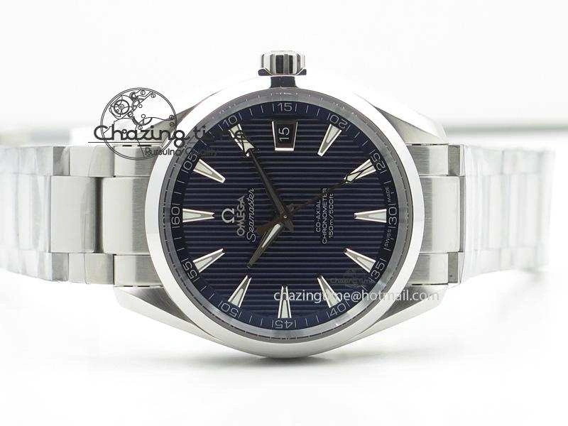 Aqua Terra 150M SS 1:1 Best Edition Deep Blue Textured Dial On SS Bracelet A8500