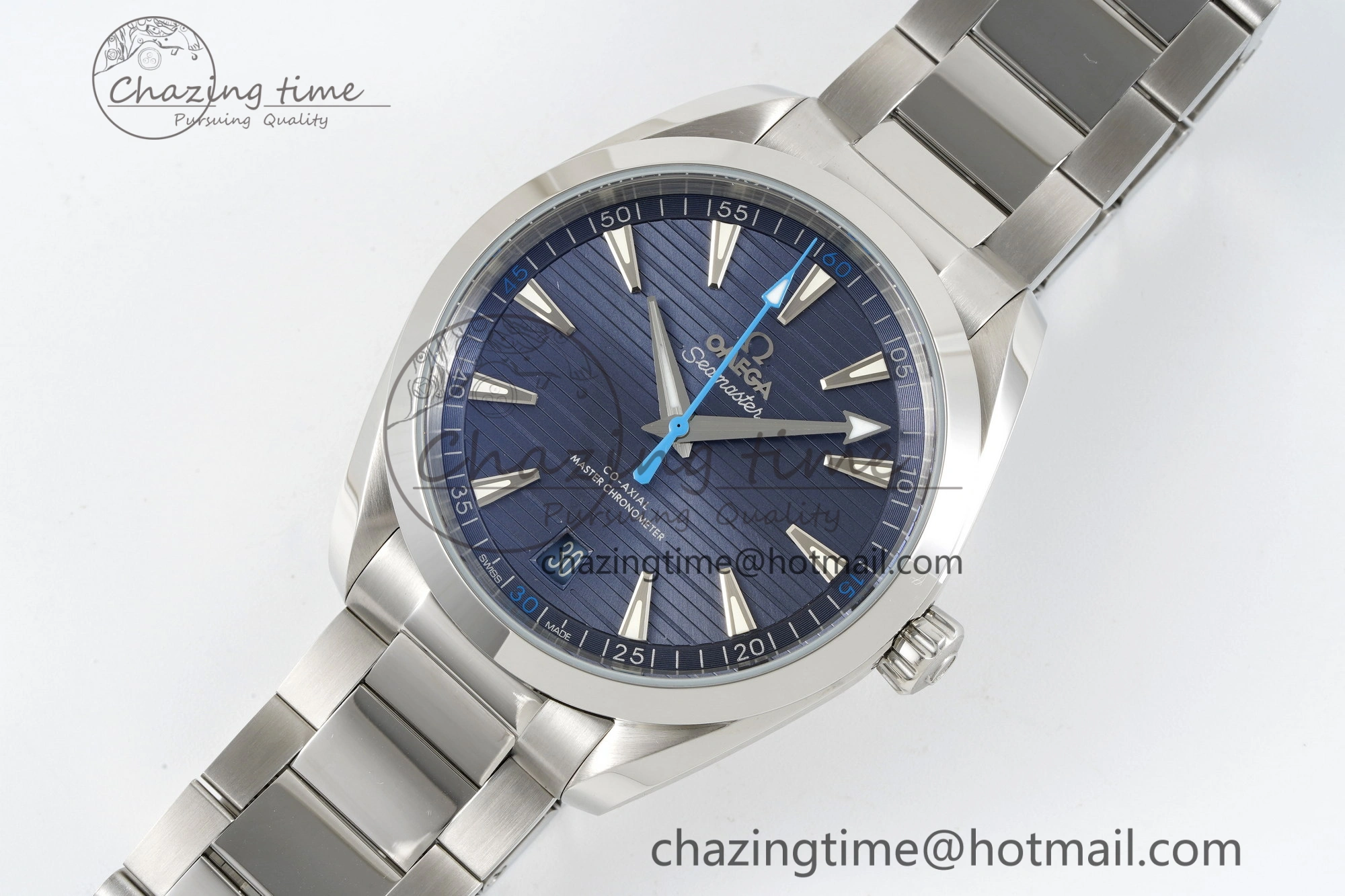 Aqua Terra 150M SS JQK 1:1 Best Edition Blue Dial Blue Hand on SS Bracelet A8900