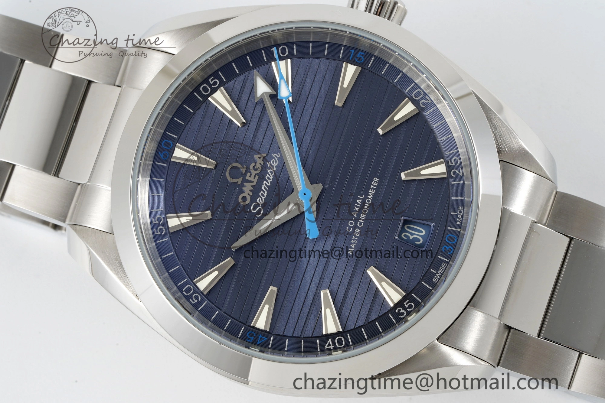 Aqua Terra 150M SS JQK 1:1 Best Edition Blue Dial Blue Hand on SS Bracelet A8900