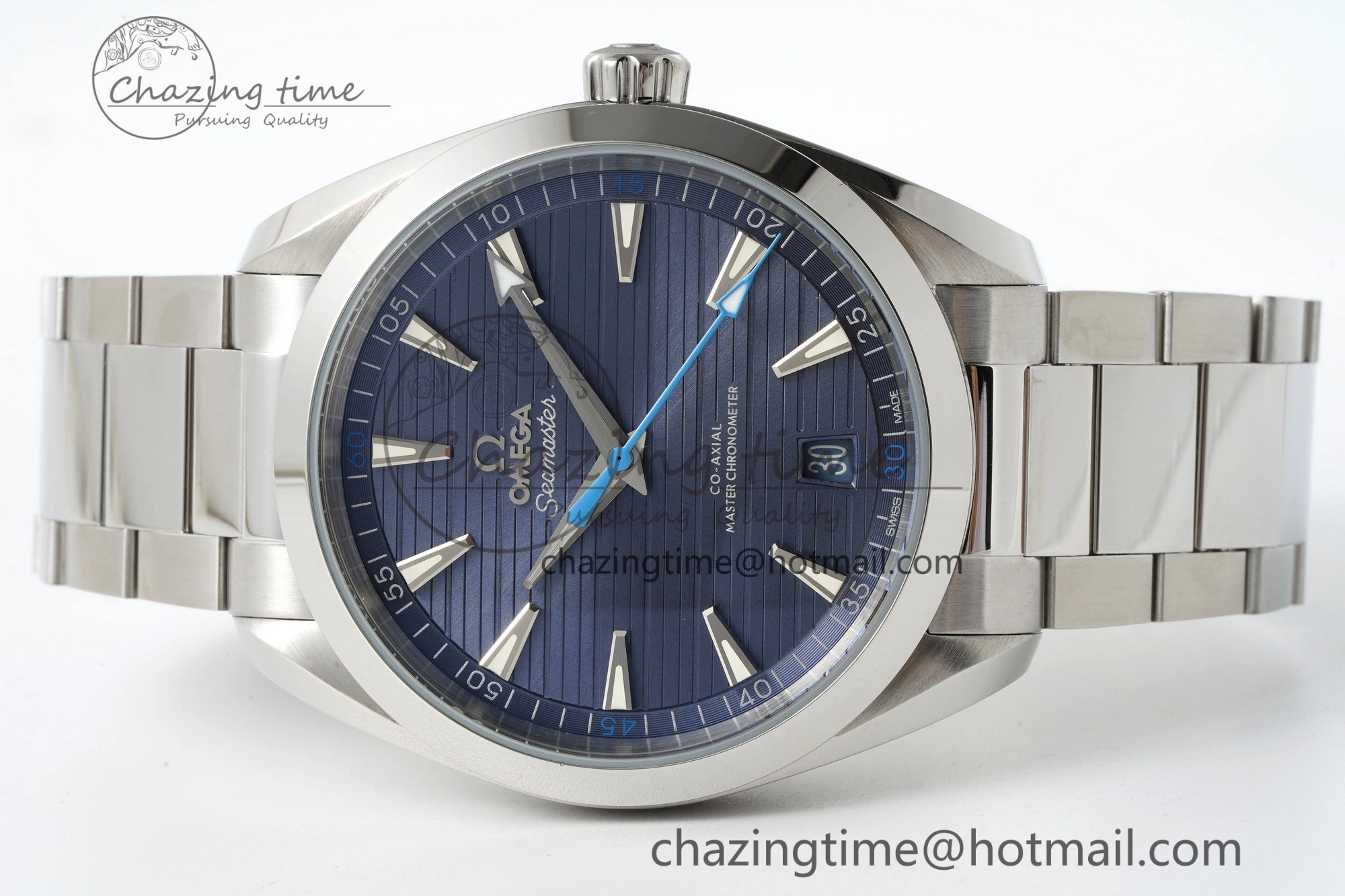 Aqua Terra 150M SS JQK 1:1 Best Edition Blue Dial Blue Hand on SS Bracelet A8900
