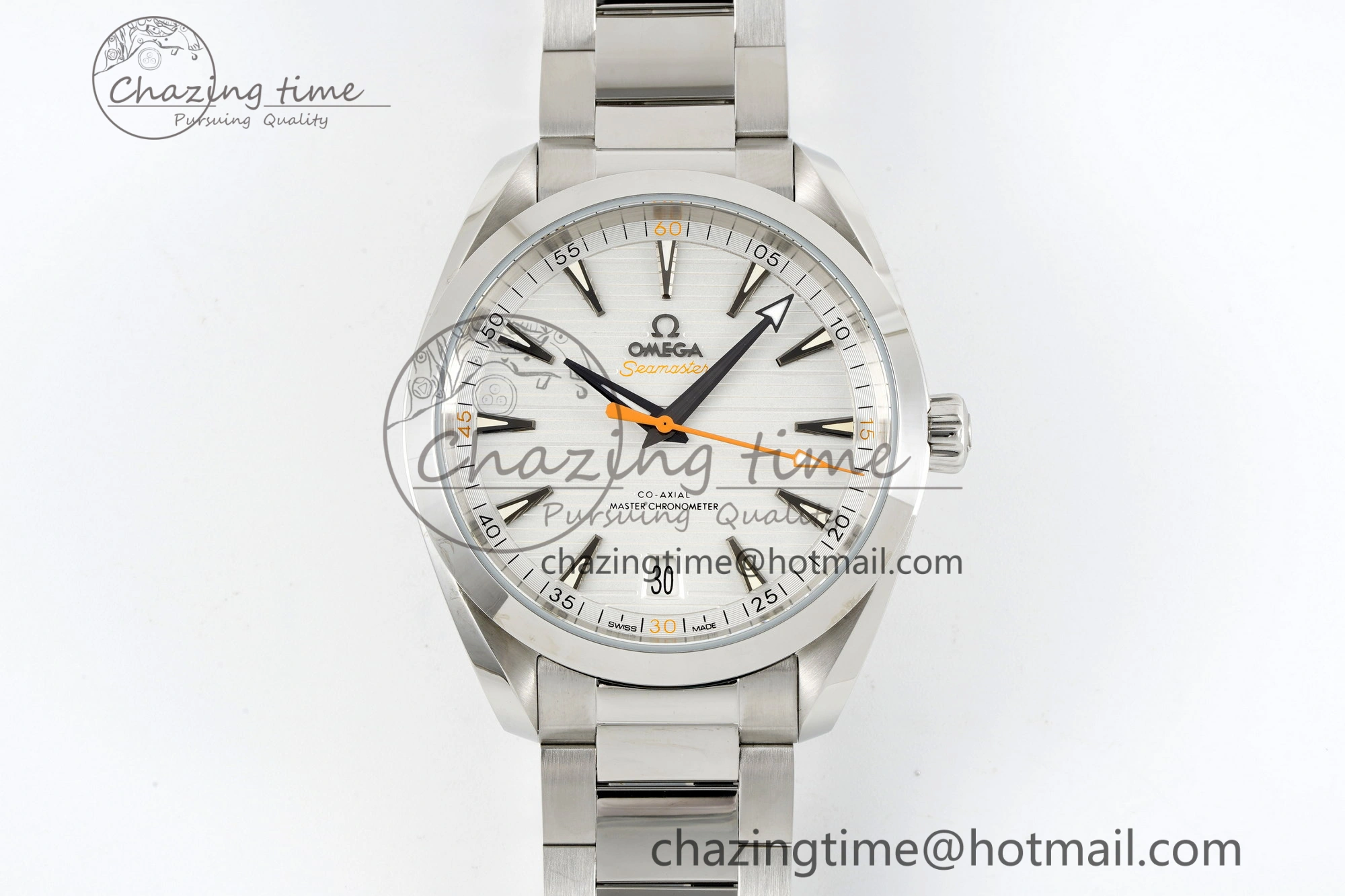 Aqua Terra 150M SS JQK 1:1 Best Edition White Dial Orange Hand on SS Bracelet A8900