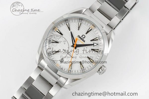 Aqua Terra 150M SS JQK 1:1 Best Edition White Dial Orange Hand on SS Bracelet A8900