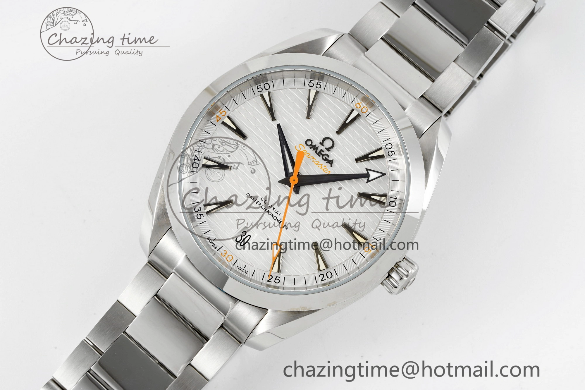 Aqua Terra 150M SS JQK 1:1 Best Edition White Dial Orange Hand on SS Bracelet A8900